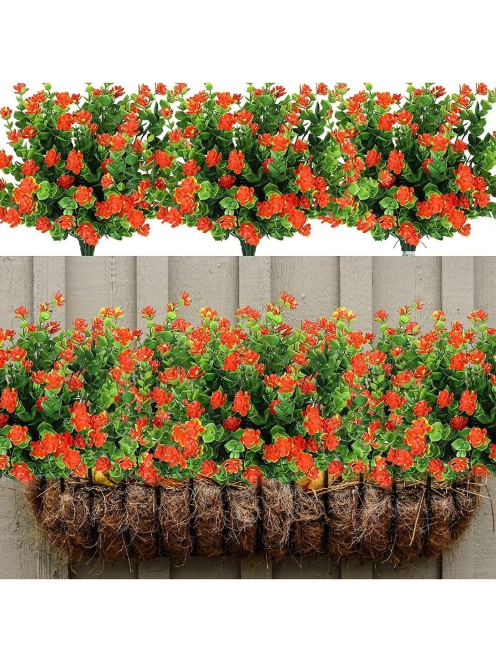 20 Bundles UV Resistant Artificial Fall Flowers - Faux Greenery for Outdoor